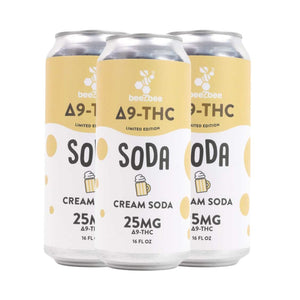 Delta - 9 THC Soda in Limited Edition Cream Soda, 4 Pack - beeZbee