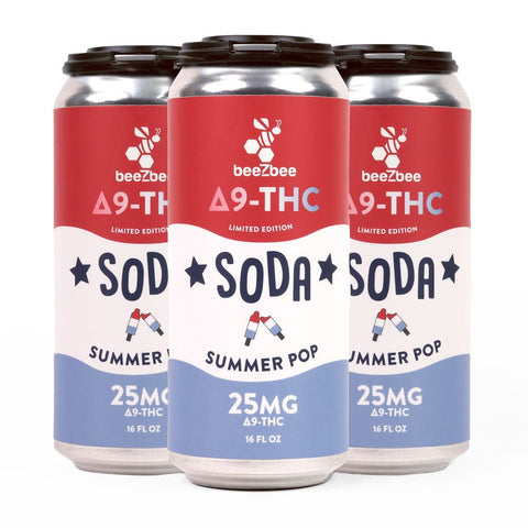 Delta - 9 THC Soda in Limited Edition Summer Pop, 4 Pack - beeZbee