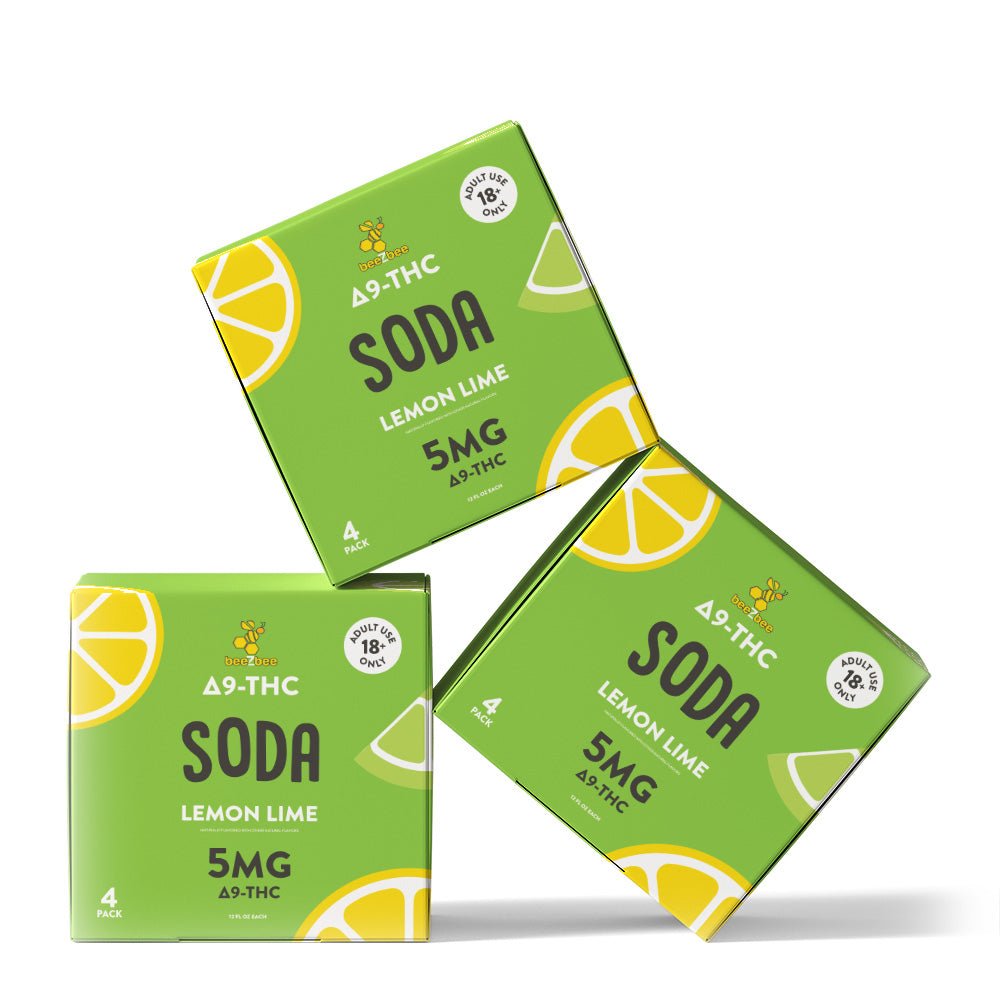 Delta - 9 THC Soda - Lemon Lime, 4 pack - beeZbee