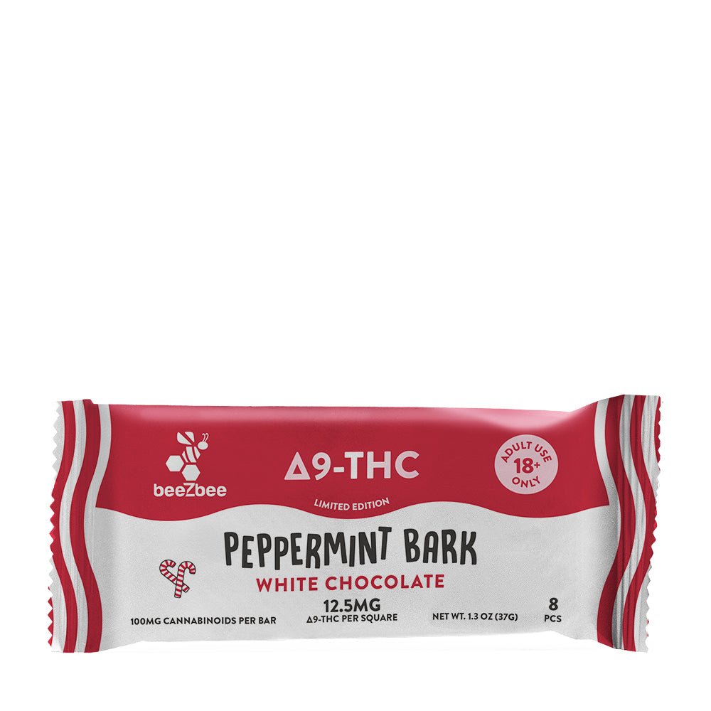 Delta - 9 THC White Chocolate Peppermint Bark - beeZbee